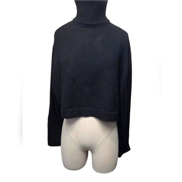 Zara Cropped Black Turtleneck Sweater - Picture 1 of 5